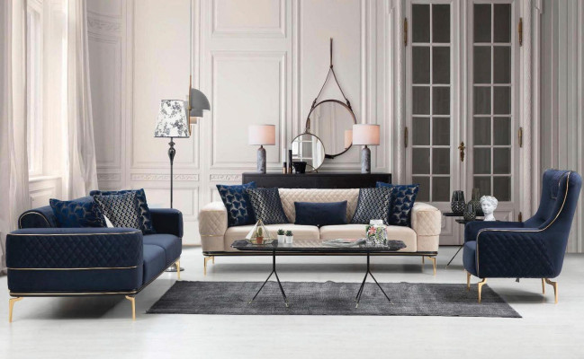 Sofas komplekts dīvāns Luxus krēsls 3+3+1 sēžamvieta Komplekts Moderns