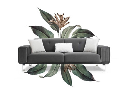 Luksusa dīvāns dizaina trimvietīgs moderns dīvāns pelēks dīvāns mēbeles polsteris mansardā jauns