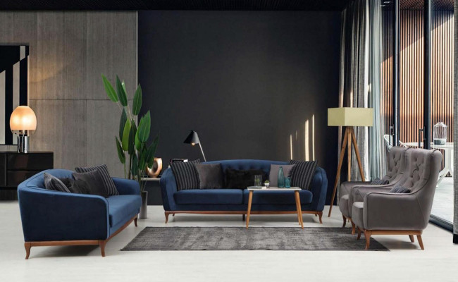 Sofa komplekts Dīvāns komplekts Dīvāns 4+1 Sēdvietu Materiāls Česterfīlds Pildspalva Zīda komplekts