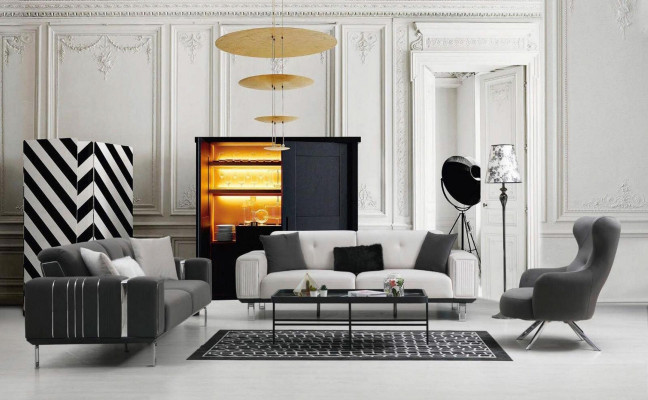 Sofa luksusa dīvāns komplekts 3+3+1 sēdvietu dīvāni krēsli auduma dizaina mēbeles jaunas