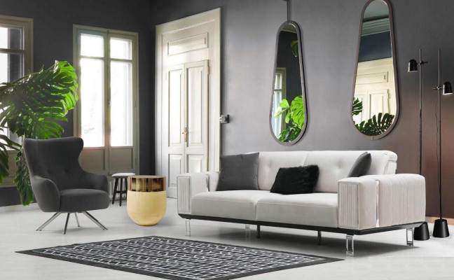 Sofa luksusa dīvāns komplekts 3+3+1 sēdvietu dīvāni krēsli auduma dizaina mēbeles jaunas