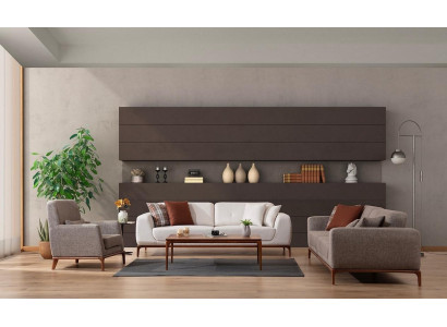 Sofa komplekts Sofa Luxus 2x dīvāni 3 sēdvietu 1 sēdvietu Moderns 3 daļu komplekts Moderns