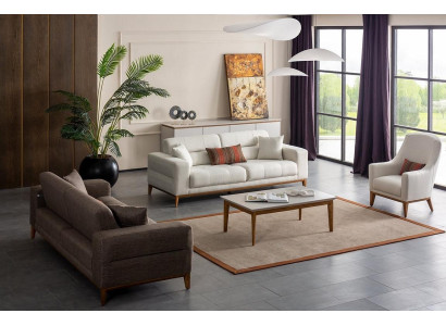 Sofagarnitūra Sofa Luxus 2x dīvāns 3 vietām moderns 1 vietas dīvāns 3 daļu moderns komplekts