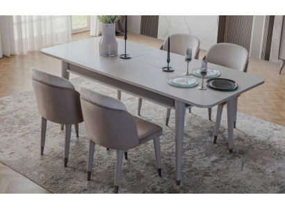 Luksusa izvelkamais galda dizainers Moderni ēdamistabas auduma krēsli