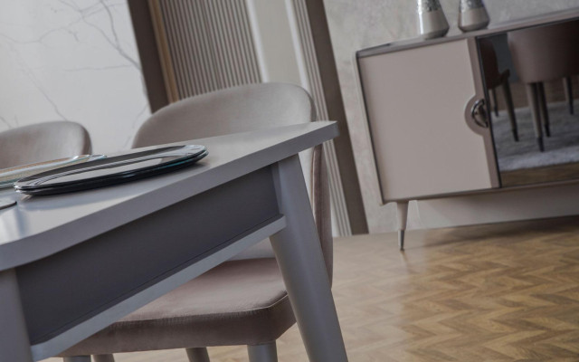 Luksusa izvelkamais galda dizainers Moderni ēdamistabas auduma krēsli