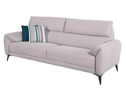 Balts mīksta metālapvalsts dizaina dīvāns auduma dīvāns dzīvojamā istaba sēdvietas.