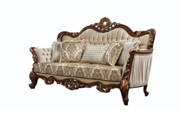 Chesterfield sofa komplekts ar dīvānu, dīvāna galdu un 5 apšuvumiem.