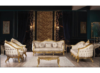 Sofas komplekts Sofagarnitur Couch Set Mēbeļu komplekts Audums Koks 5 gab. Chesterfield jaunums
