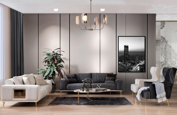 Krēsla 1-vietīgā sofa Ar tekstila audumu Dīvāns Spilvens dizains mēbeles Jauns Balti
