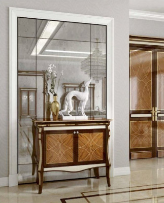 Sideboard Kommode luksusa skapji ir dzīvojamās istabas koka mēbeles brūnā krāsā.