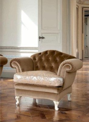 Krēsls Chesterfield Living Brown Polyester Sēžamvieta 1.