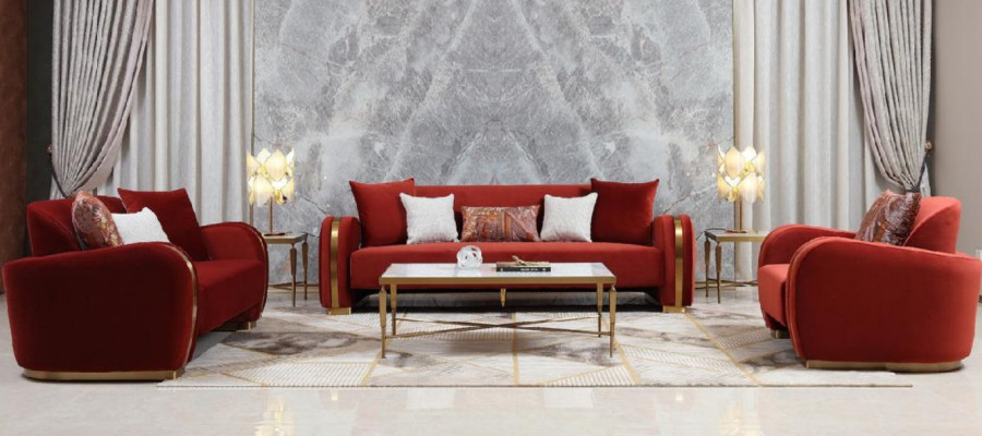 Sofas komplekts 3 vietām dizaina dīvāns Luxus grupā jaunais apmetnis