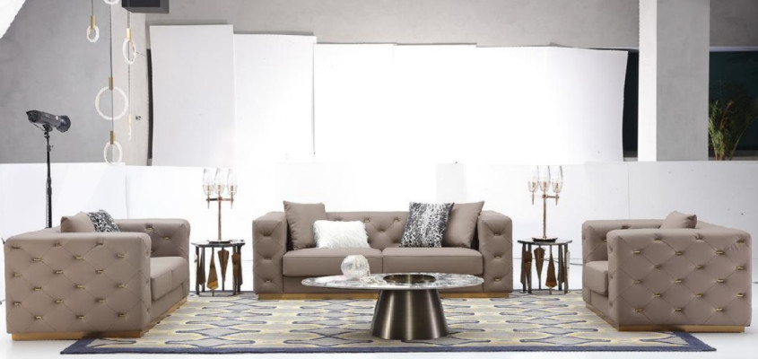 Sofas komplekts 3-vietīgs Moderns dīvāns Mēbeles Viesistaba Dizainera dīvāns Tekstils Jauns