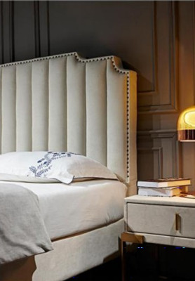 Gulta 180x200cm ādas guļamistabas mēbeles Luksusa modernās gultas viesnīcas mēbeles Jaunas