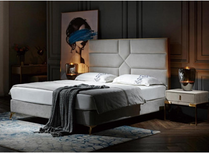 Divvietīgs gulta Krēsls Ģimenes gulta Dizains Luksuss Opaļi Polsterbett Dizaina gulta Tekstila gultas