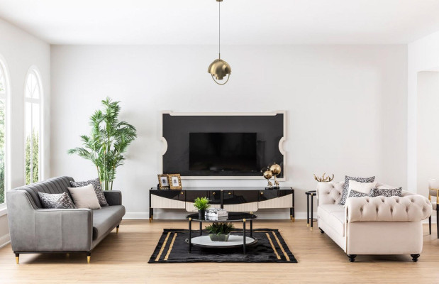 Sofas komplekts Sofa Polster artikulēta mēbeles galds 3 gab Chesterfield