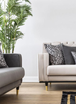 Sofas komplekts Sofa Polster artikulēta mēbeles galds 3 gab Chesterfield
