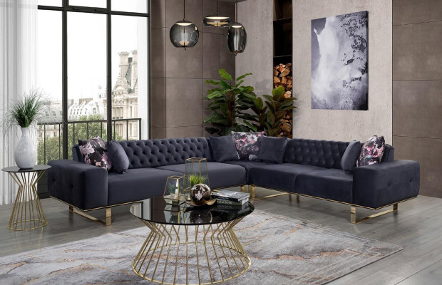 Stūra dīvāns Krēsls Mēbeles Garnitūra Chesterfield Stūra dīvāns Dīvāns Audums