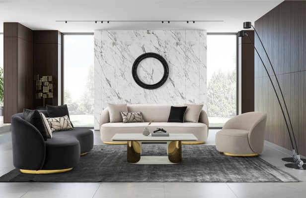 Sofa komplekts 4+3+1 mītne Iekārtošana Dīvāni Polster Sēdekļi Couch Moderns Dīvāns