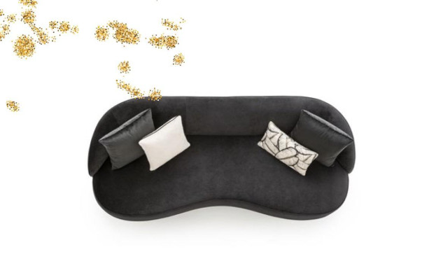 Luksusa dīvāns Mēbeles Dzīvojamā Istaba Četrviets Itāļu tekstils Mēbeles apaļas 4 vienās