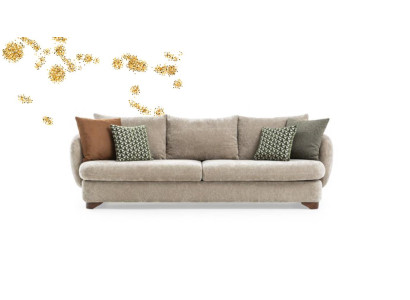 Gulta 3. vietu mīkstā ģērbtuve Pelēka Tekstila Sēdeklis Dizains Audums Moderns Dīvāns Dīvāni Jauni