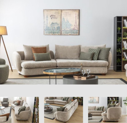 Gulta 3. vietu mīkstā ģērbtuve Pelēka Tekstila Sēdeklis Dizains Audums Moderns Dīvāns Dīvāni Jauni