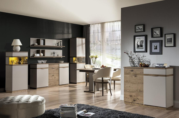 Klasiskā komoda vitrīna kommodes vitrīnas komodžu skapis skapis Como CM-K3