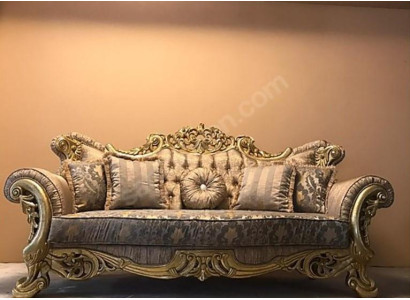 Chesterfield baroka trīsvietīga dīvāns Mēbeles dīvāns audums zelts