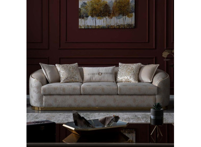 Luksusa dīvāns Ovāls trīsvietīgs viesnīcas uzņemšanas telpas mēbeles 247 cm.