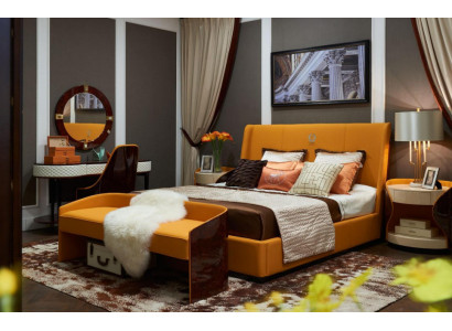 Luksusa guļamistabas mēbeļu komplekts ar diviem gultasgalviem un diviem naktsstendiem, viesnīcas mēbeļu komplekts 3 gabali. Dzīvojamā istaba.