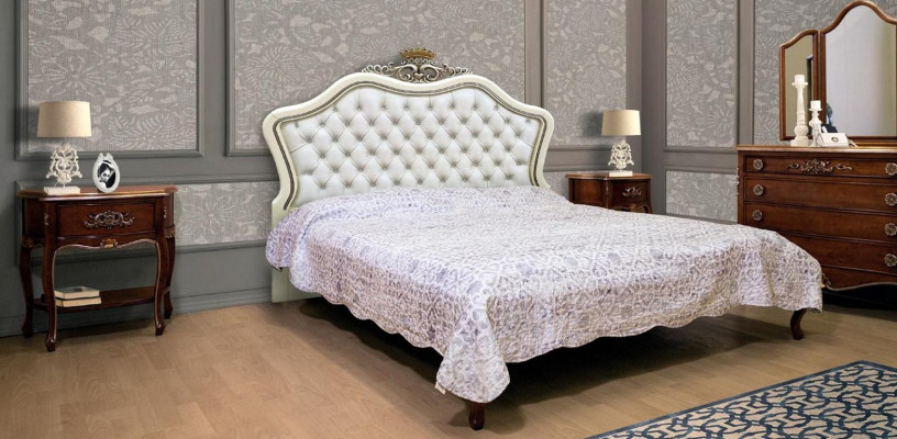 Divu personu gulta Guļamistabas mēbeles no masīvkoka Vaccari cav giovanni Bed New
