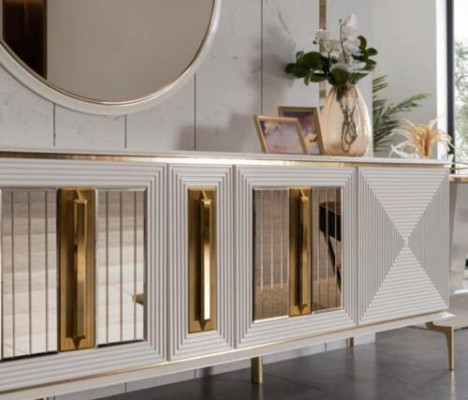 Luksusa biezsienas xxl komoda 240 cm skapis komandas sidebords Lielais 2 gabali
