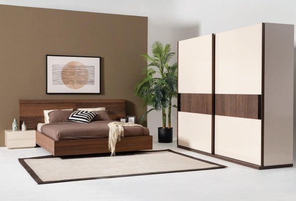 Luksusa guļamistaba gultas divguļamās gultas dizaina mēbeles 180x200 cm brūna viesnīca