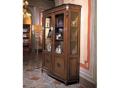 Klasiskās mēbeles Itāļu mēbeles Koks Brūns Vitrīna Elegantais vitrīnskaseta