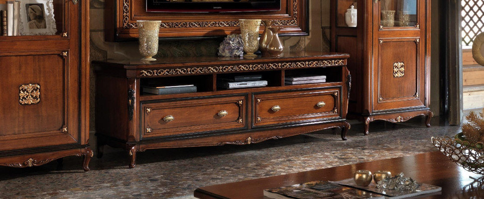 Dizaina komoda skapis sideboard Klasisks stils Dzīvojamā istaba Komodes Zems televizora stendam.