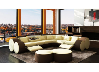 Stūra dīvāns ādas dīvāns - dizaina dīvāns komplekts sēdekli polster mājgaita.