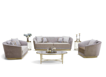 Sofas komplekts 3+2+1 auduma dīvāns Dīvāns Sēdētājs Tekstils Audums Polster Gruppe Āda