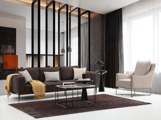 Sofa komplekts ar 2 sēdvietām, dīvāns, krēsls, moderns komplekts bēšā krāsā.