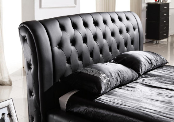 Mūsdienīgs viesnīcas dizains Gulta XXL gultas Luišezelis Luxury Double Leather Chesterfield