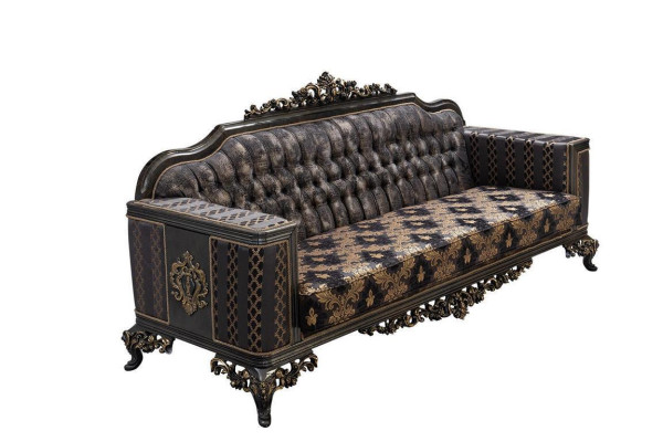 Chesterfield 3-vietu dizainera dīvāns Luxus Polster Sofas Couchen Stoff Textil Neu.