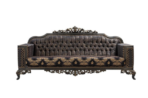 Chesterfield 3-vietu dizainera dīvāns Luxus Polster Sofas Couchen Stoff Textil Neu.