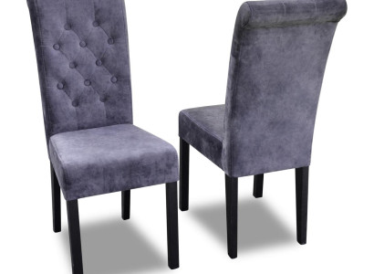 Zila Chesterfield x8 krēslu komplekts, dizainera krēsli, moderni sēdekļi