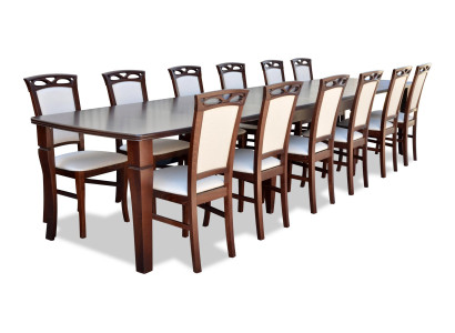 Ēdamgalds 12 x krēsli ēdamistabas komplektā Mūsdienīgi krēsli galds galdi 13 daļas.