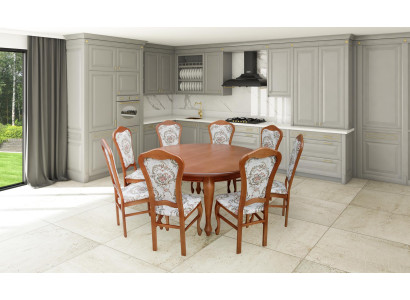 Ēdamgalds komplekts Galds + 8x krēsli Krēsls ēdamistabas komplekts Apaļš Riņķveida