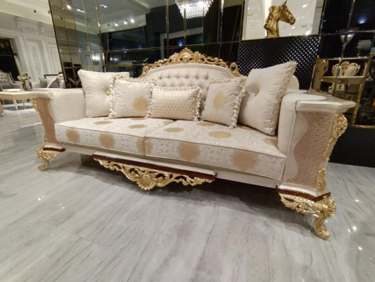 Sofas komplekts 3+1 vietas, auduma, koka, luksusa dīvāns jauns