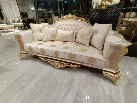 Drejamo dizaina dīvāns 3-vietīgs auduma Cheaterfield dīvāns 3-vietīgs audums jaunā formā