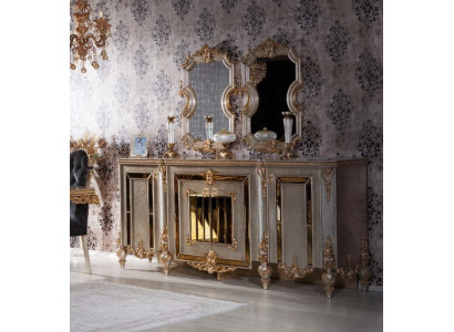 Sideboard skapji mēbeles Moderns garnitūras komplekts 2 gab. spogulis jauns