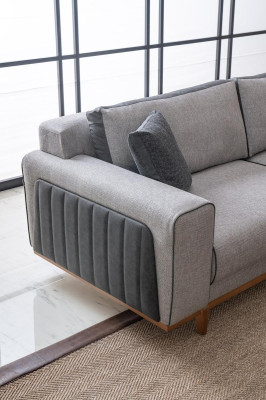 Duosofa no auduma dīvāns polsterī ērta auduma dīvāns divvietīgs auduma dīvāns