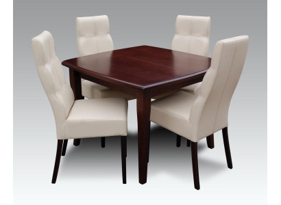 Luksusa ēdamistabas komplekts 5 gab. Brūnā koka mēbeles 4 krēsli galda stilā Moderns Jauns