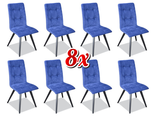 Krēsls 8x ēdamistabas mīkstais krēsls TV Lounge auduma sēdeklis krēsls komplekts jauns klubs
